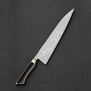 Cuchillo de Cocina de Acero de Damasco Hecho a Mano con Mango de Madera Natural y Funda de Cuero, Apto para Lavavajillas, para Chefs y Entusiastas de la Cocina - Product Image 1
