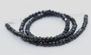 Collier Rondelle à facettes en spinelle noire 3.5mm Perles de spinelle noires Collier en forme de rondelle de 3.5 millimètres - Product Image 5