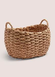 Natural Eco Friendly Water Hyacinth <b>Basket</b> Featuring Open Weave Pattern Storage Laundry <b>Hamper</b> Container with Handles New - Product Image 2