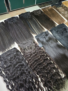 Factory <b>Cheap</b> Clip-in 7 Pcs Luxury Virgin Remy Brazilian <b>Extensions</b> Novices Heat Resistant Dyed Single Drawn - Product Image 2