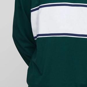 Chemises polo à manches longues en jersey rayé à blocs de couleur en coton de haute qualité avec logo brodé personnalisé 2026 - Product Image 3