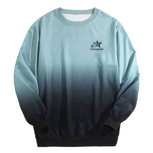 Sudadera de Hombre de Talla Grande para Otoño, Lisa, Teñida, Informal, Transpirable, 100% Algodón, Felpa, Alta Calidad - Product Image 1