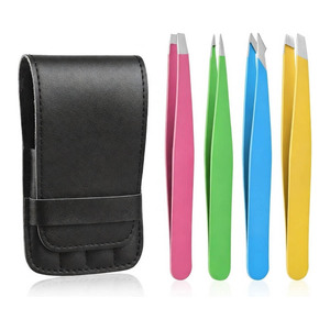Juego de Pinzas de Acero Inoxidable de Alta Precisión con Múltiples Puntas, Duraderas, de 4 Piezas, para Depilación de Cejas y Pestañas, Marca Privada al por Mayor - Product Image 5