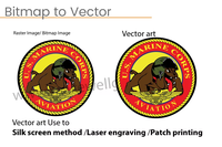 Service de conversion raster vers vectoriel à faible coût de la marque RV1 pour la sérigraphie sur t-shirts et la conception d'emballages graphiques Gujarat