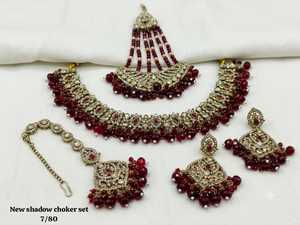 High Quality Gold Plated Alloy Fancy Collection Geometric Zircon <b>Pearl</b> Kundan Third Party Certified <b>Necklace</b> Earring <b>Set</b> Jewelry - Product Image 1