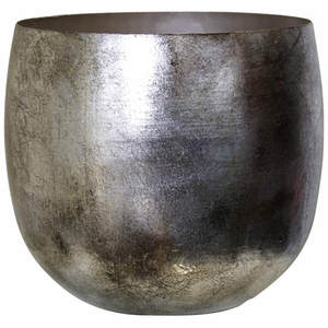 Macetero de Metal Martillado Moderno, Florero Decorativo de Interior para el Hogar con Diseño Minimalista y Acabado Plateado - Product Image 5