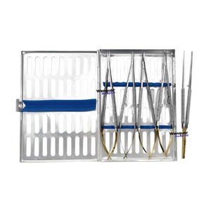 ชุดเครื่องมือผ่าตัดขนาดเล็ก TC Castroviejo 5 ชิ้น พร้อมกล่องฆ่าเชื้อ ผลิตจากเหล็กกล้าไร้สนิมเยอรมัน ชุดผ่าตัดแบบใช้มือ ใช้ซ้ำได้ - Product Image 6