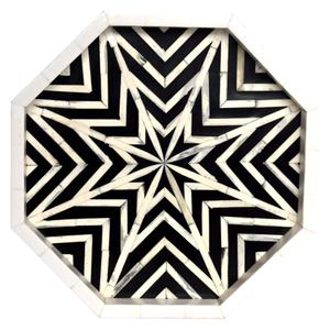 Plateau de service en résine fait main de style bohème incrustation d'os décorative couleurs personnalisées pour bureau salon cuisine restaurant bar - Product Image 4