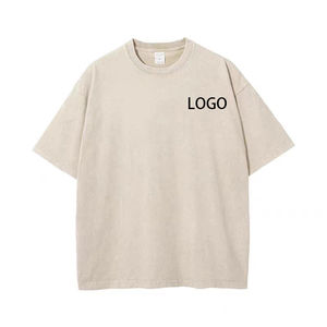 T-shirt pour homme en coton premium à grammage lourd, effet délavé à l'acide, coupe oversize, style streetwear vintage - Product Image 1