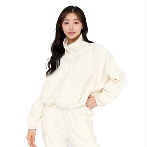 Sweats courts tricotés en coton personnalisable de haute qualité pour femme avec col roulé fermeture éclair classique haut court Design Style décontracté - Product Image 6