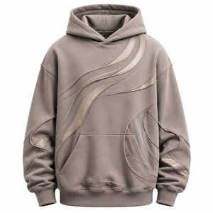 Men's Hooded Sweatshirt Regular Fit Solid Color Pocket Casual Autumn Knitted Fleece <b>Raglan</b> Sleeve 100% Cotton Quick Dry - Product Image 3