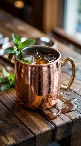 Hammered copper drink mug set forest pathway beverage <b>cups</b> <b>reusable</b> handcrafted cocktail mugs premium durable - Product Image 4