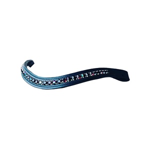 Banda de cejas de cuero ecuestre de calidad superior con decoración de diamantes de imitación marrón oscuro y negro Proveedor de fabricante - Product Image 2