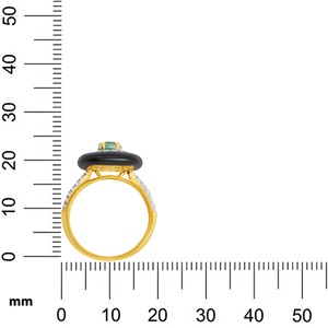 Bague polyvalente en diamant Unity, élégante bague cocktail en émeraude et onyx noir en or 18 carats, bijoux fins de luxe pour femmes - Product Image 5