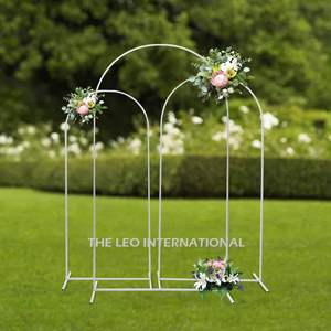 Set of 2 <b>Backdrop</b> <b>Stand</b> Metal Using Floor Golden Wedding Decoration Arch Wedding Outdoor Scene Decoration Flowers - Product Image 4