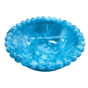 Tazón de Resina Rosa para Servir, Novedoso Plato Decorativo para Frutas con Borde Festoneado y Adornado con Cuentas - Product Image 2