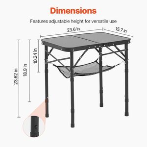 โต๊ะพับสำหรับตั้งแคมป์กลางแจ้ง เหมาะสำหรับปิกนิก บาร์บีคิว และการทำอาหารสำหรับการผจญภัยกลางแจ้ง - Product Image 5