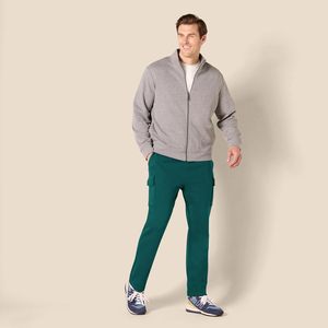 Pantalones Deportivos de Forro Polar Verde para Hombre, Cintura Elástica con Cordón, Bolsillos Laterales, Ropa Casual de Otoño - Product Image 3