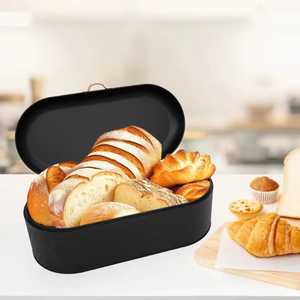 Versatile <b>Plastic</b> Bread Box with Bamboo Lid & Slicer - Food Safe Bread Keeper Container with Built-in Cutting Board Lid - Product Image 5