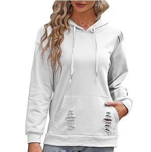 New Arrival Women's Winter Fleece Cotton Oversized Pullover Hoodie-All Distressed Vintage Washed Thick 500GSM Hooded Breathable - Product Image 6