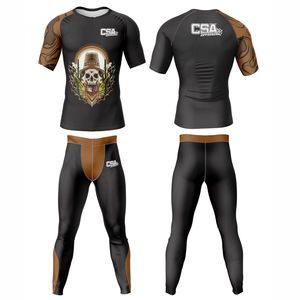 Conjunto de Rashguard Transpirable para MMA con Impresión Digital por Transferencia de Calor, Diseño Masculino, Impresión por Sublimación, Manga Larga, Ropa de Compresión - Product Image 1
