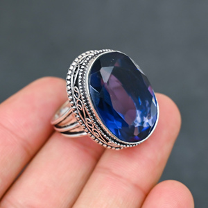 Magnifique Bague Tendance en Iolite Bleue, Argent Massif 925, Bijoux Faits Main, Vente en Gros Direct Usine - Product Image 2