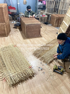 Vietnam factory directly <b>rectangular</b> wicker weave trunk with brass clasp vintage style rattan <b>storage</b> trunk with lid wholesales - Product Image 4