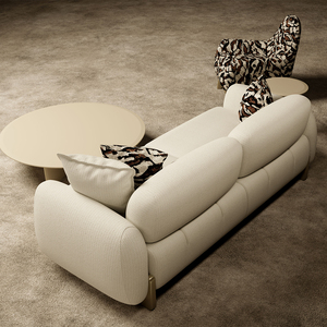 Modern Luxury Sports Venues Convertible Curved <b>Sofa</b> <b>Bed</b> One Seat Premium Upholstered Fabric Furniture - Product Image 5