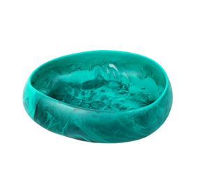 Bol et plat de service décoratifs en résine écologique de couleur verte, lavables au lave-vaisselle, pour les fêtes, fabriqués en Inde - Product Image 1