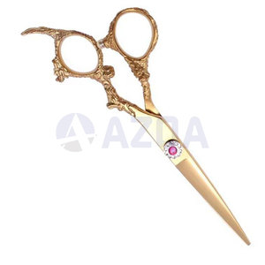 Ciseaux de barbier professionnels en acier inoxydable doré avec revêtement plasma, manche dragon et lames affûtées pour la coupe de cheveux en salon - Product Image 2