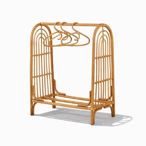 ราวแขวนเสื้อผ้าแบบตั้งพื้น วัสดุหวาย ตู้เสื้อผ้าแบบเปิด สำหรับจัดเก็บเสื้อผ้าเด็ก - Product Image 1