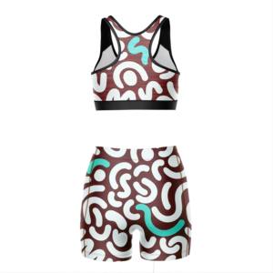 Custom Wholesale Plus Size Solid Mid Waist Yoga Shorts 2-Piece Set Women Spandex Fitness Outfit Front Chest <b>Pad</b> Comfortable Gym - Product Image 6