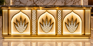 Comptoir de restauration Aurellix ArcHalo en acier inoxydable de luxe avec livraison rapide, styles modernes et classiques pour une utilisation en intérieur/extérieur - Product Image 3