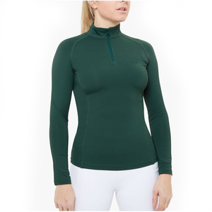 Chemise de concours équestre professionnelle pour femmes, sous-vêtement extensible respirant à séchage rapide en Spandex/Coton, personnalisable avec logo, pour l'équitation - Product Image 5