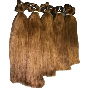 ผมต่อแบบตรงสีน้ำตาล #6แบบธรรมชาติใช้ในเวียดนามเครื่องวาดเส้นใยบริสุทธิ์เกรดทอสองชั้น - Product Image 1