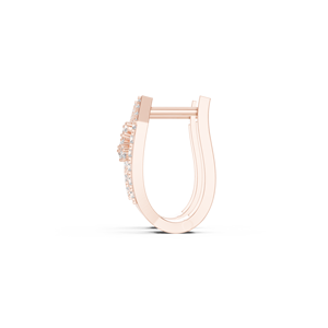 Pendientes de Aro Redondos de Plata de Ley 925 Chapados en Oro Rosa de 18K con Triple Banda de Circonitas, Estilo Bali, Lujo Contemporáneo para Mujer - Product Image 3