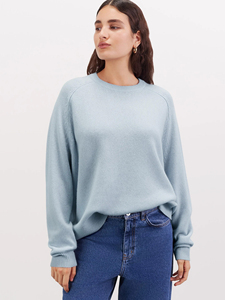 Women's High Quality 100% Cotton O-Neck <b>Pullover</b> <b>Sweater</b> Full Sleeve Computer Knitted Solid Color Autumn Casual Breathable 280g - Product Image 3
