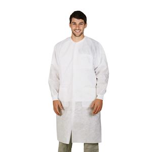 Batas de Laboratorio Desechables Blancas Extra Grandes para Adultos, Paquete de 10, Batas Médicas de Protección Personal Extra Grandes, SPP 45 GSM, Batas de Pintura, Uniformes de Hospital - Product Image 1