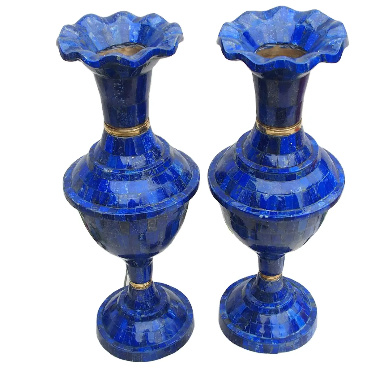 Vasi di lapislazzuli fatti a mano/coppia di vasi di lapislazzuli di alta qualità più venduti/vaso di fiori di lapislazzuli