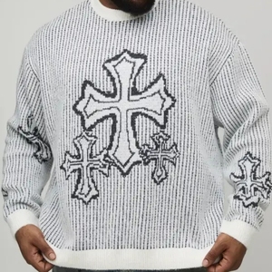 Pull unisexe respirant en laine/cachemire de haute qualité à manches longues pour le printemps avec logo frontal - Product Image 4