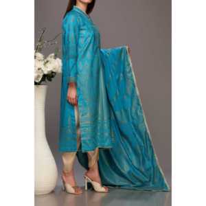 Ensemble 2PC chemise jacquard et Dupatta PS2122 pour robes de cocktail - Product Image 2