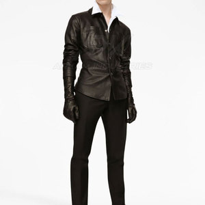 Camisa de Cuero Estilo Vaquero, Ajuste Cómodo, Cuero Suave de Primera Calidad, Sensación Ligera, Estilo para Uso Diario - Product Image 4