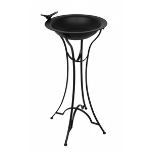 Baño para pájaros de hierro fundido resistente y bandeja para comedero de pájaros, para decoración de jardín al aire libre, comedero de metal vintage. - Product Image 1