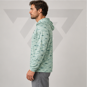 Custom <b>Fish</b> Print Long Sleeve Hooded Fishing <b>Shirt</b> Breathable Quick Dry UPF 50 Unisex Performance Fishing Hoodie - Product Image 2