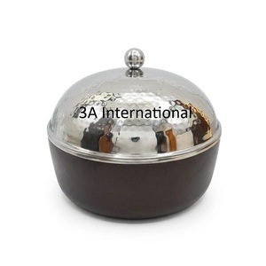 Stainless Steel Rounded <b>Food</b> Warmer Insulated Hot Pot For Hammered Design Serving Pot For Arabic Style Casseroles <b>Server</b> Pot - Product Image 3
