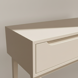 Mesa Consola Redonda Moderna de Roble Macizo con 2 Cajones, Diseño Ecológico para Muebles de Sala de Estar - Product Image 6