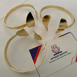 กระดุมข้อมือชุบทองโลหะทองเหลืองกำไลข้อมือกระดุมข้อมือแนวคิดใหม่ทันสมัยเครื่องประดับแฟชั่นงานฝีมือการค้าที่เป็นธรรม - Product Image 1