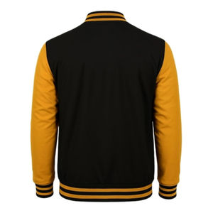 Veste universitaire personnalisée avec manches en cuir PU et broderie chenille – Veste Letterman haut de gamme – Vente en gros OEM - Product Image 4
