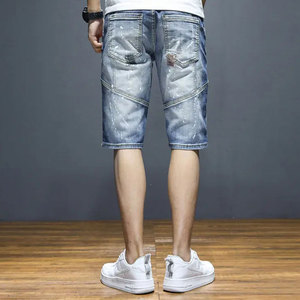 Shorts en jean pour hommes de haute qualité, conçus sur mesure, style streetwear, 100% coton, écologiques, respirants, logo personnalisé, service OEM - Product Image 4