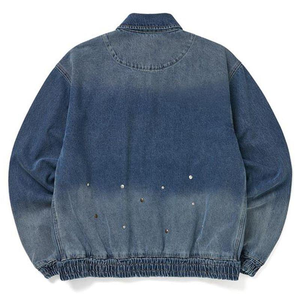 <b>Men's</b> Denim <b>Jacket</b> Turn-down Collar Regular Fit Casual Style Zipper Closure Washed Cotton Material Spring Wear - Product Image 4